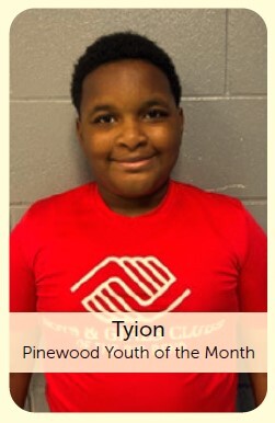 Tyion - Pinewood Youth of the Month.