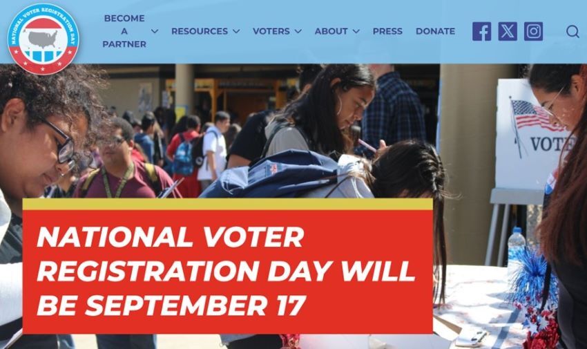 National Voter Registration Day flyer, the information on this flyer is in the text above. 