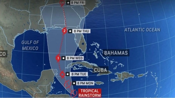 Map Hurricane Helene Path.